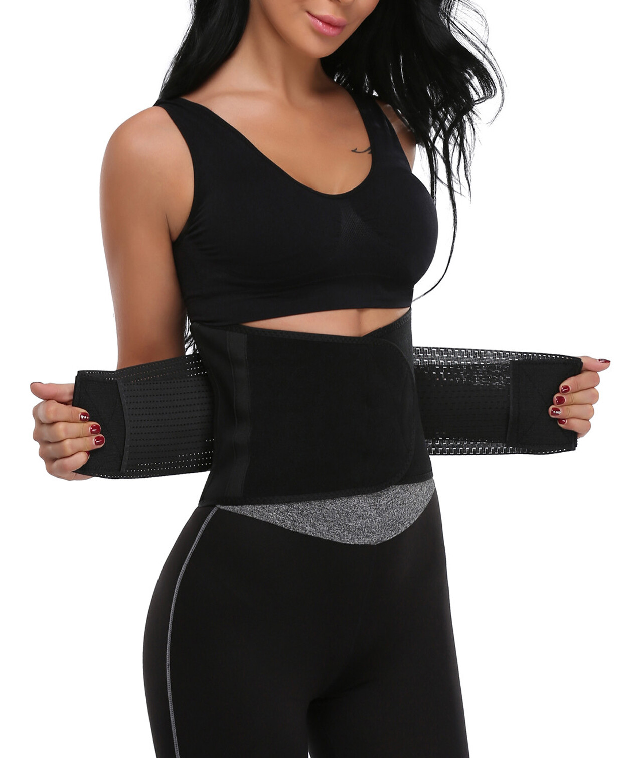 Women Waist Trainer Sauna Neoprene Sweat Belt Tummy Control Yoga Gym Body Shaper