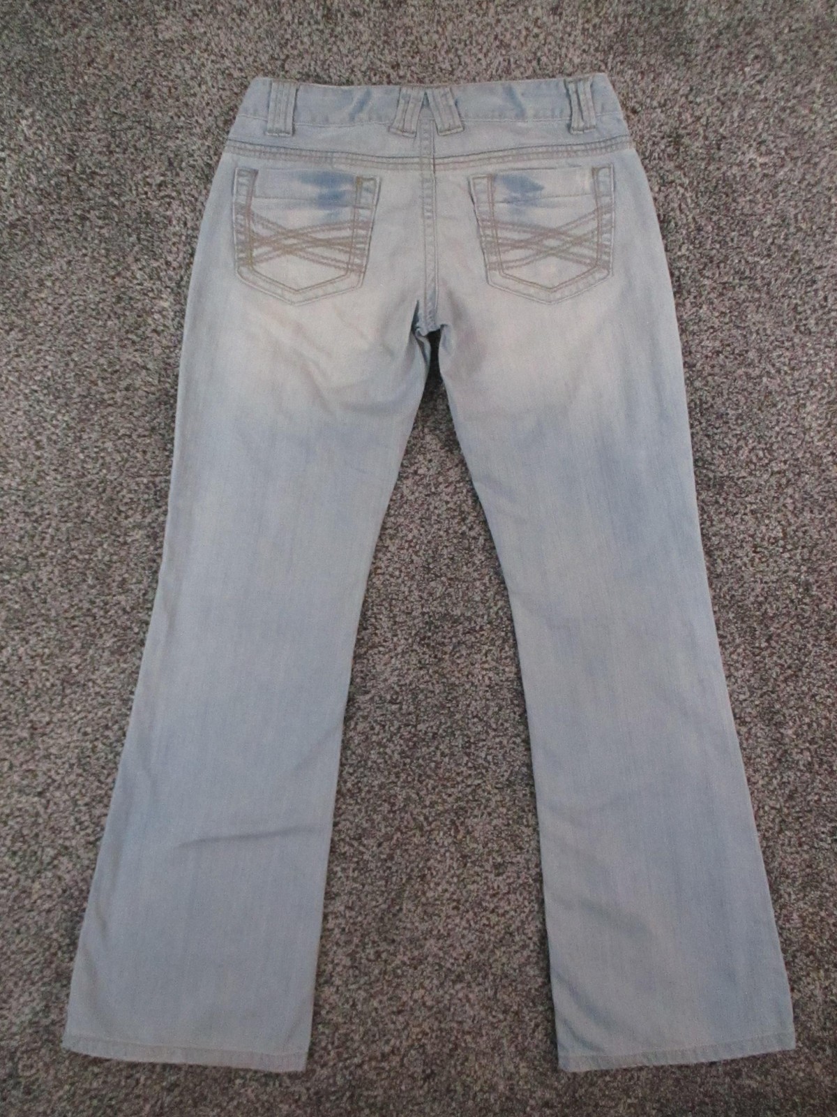 Aeropostale Jeans Womens 7/8 Blue Hailey Skinny Flare Distressed Denim 29×31
