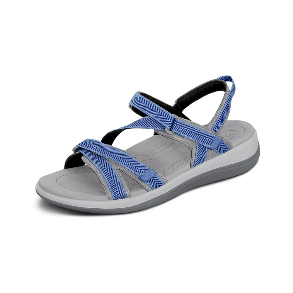 Orthofeet Women Orthopedic Lake Blue Adjustable Water Friendly Sandal