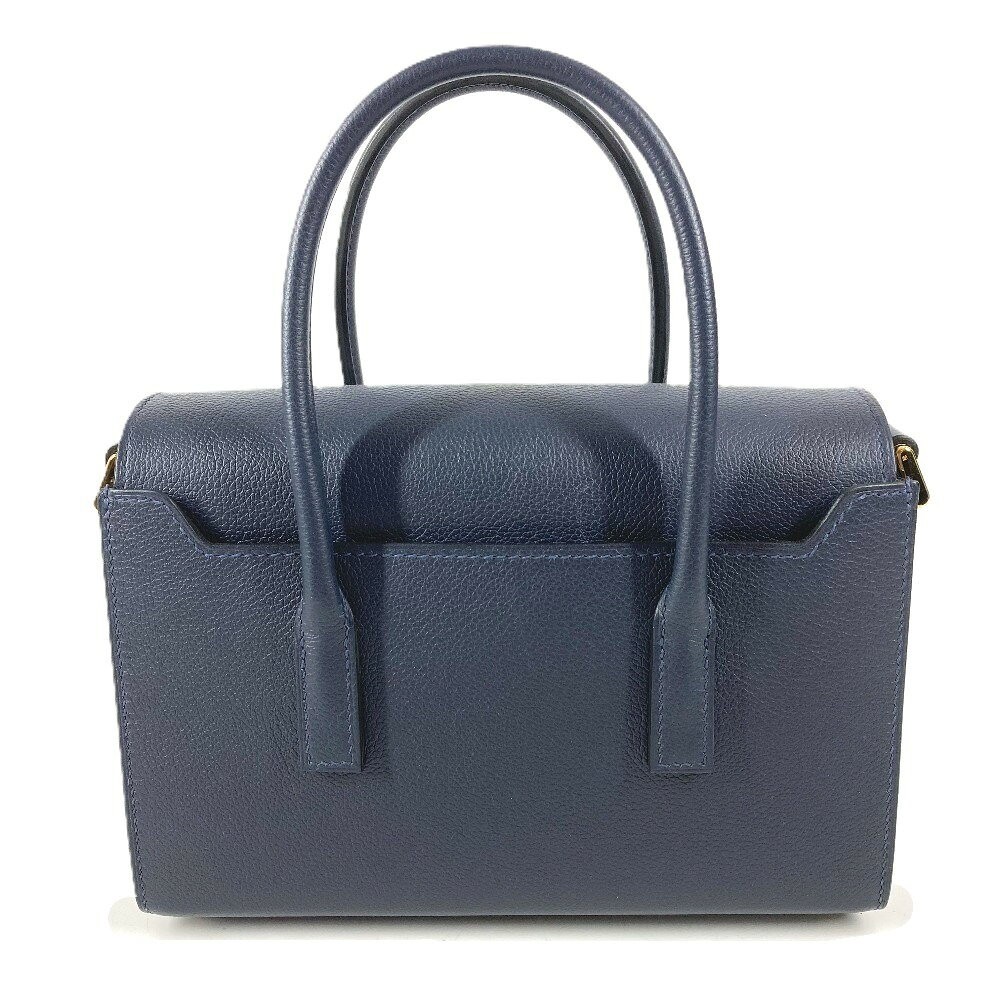 Hermes New Drag 22 Handbag Shoulder Bag 8.7in Evercolor Leather Navy Z Stamp 99