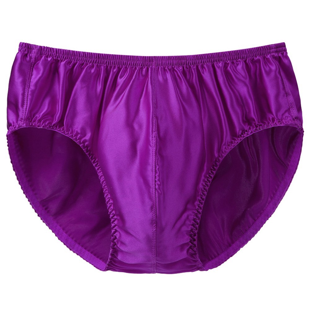 Silk Middle Waist Men’s Underwear Bikini Glossy Bottoms Briefs Panties