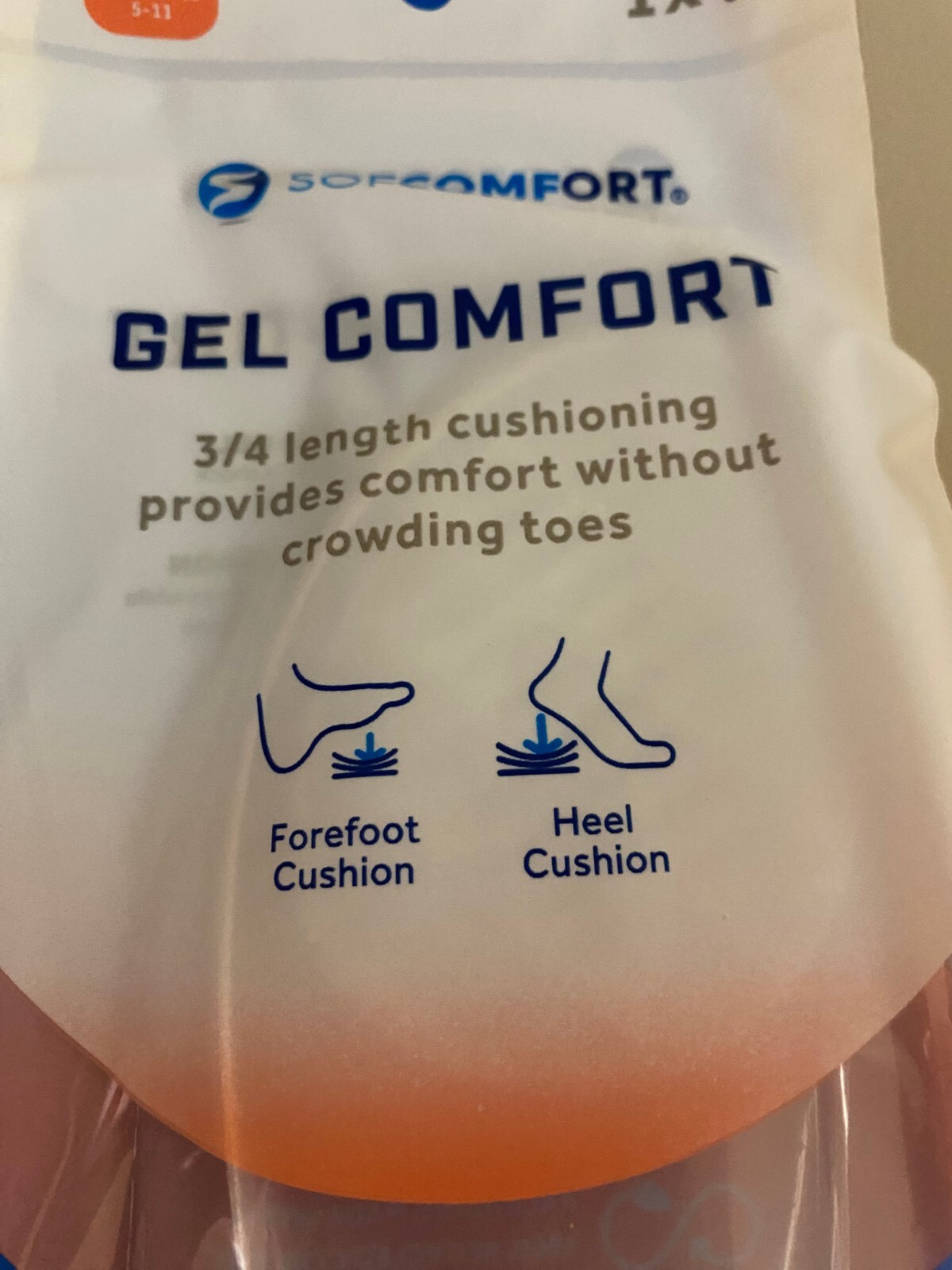 NEW WOMEN’S LOT OF 2 SIZE 5-11 SOF COMFORT GEL 3/4 LENGTH INSOLE-TRIM TO FIT