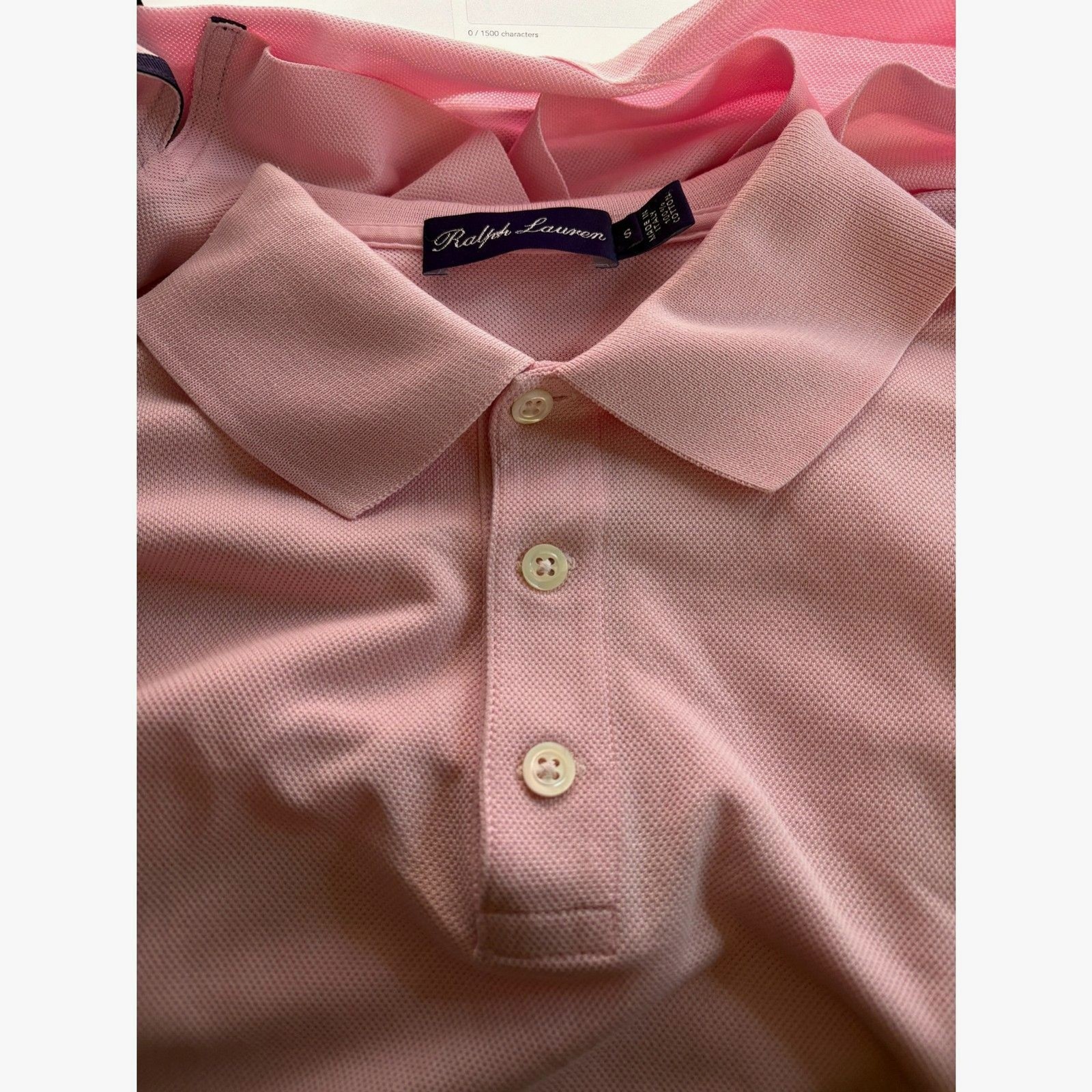 Men’s Ralph Lauren Purple Label Polo Pink Size S Golf 100% Cotton