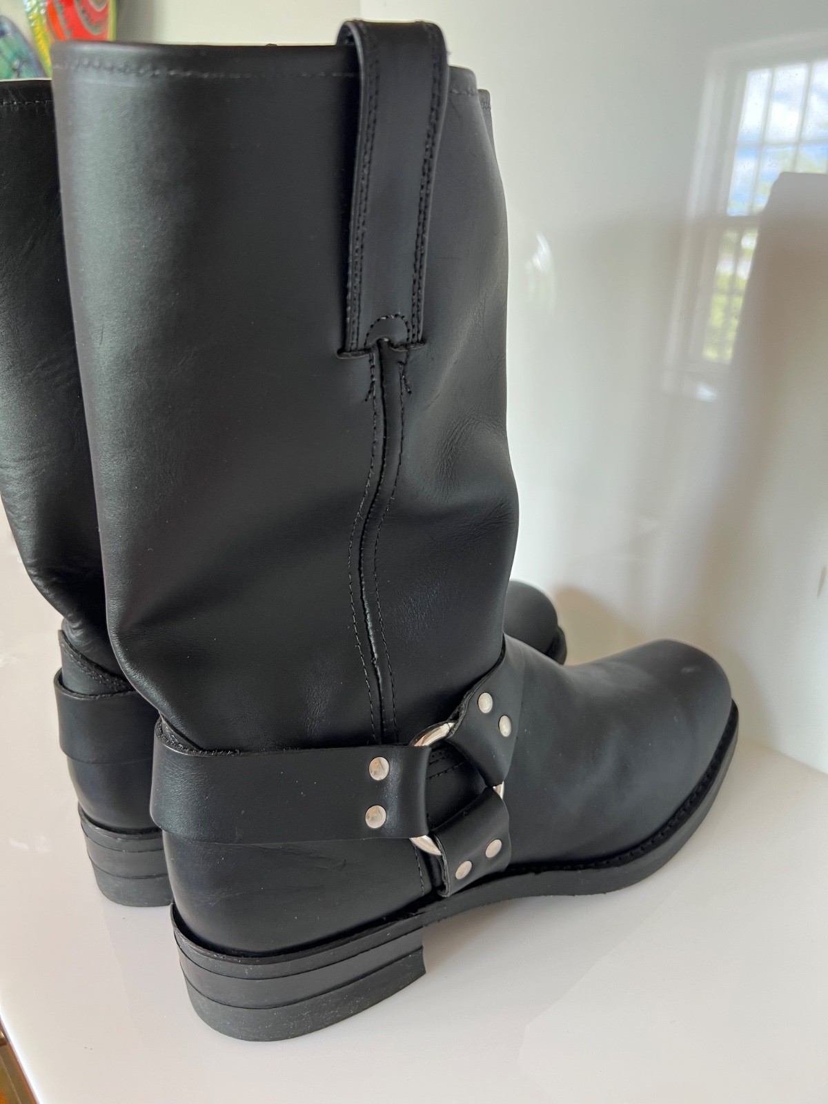 Frye Mens Black Harness 12R Motorcycle Boot Black Size 11 M
