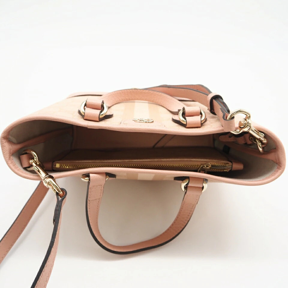 GUCCI GG Supreme Ophidia Small Tote Bag 2way Pink Beige