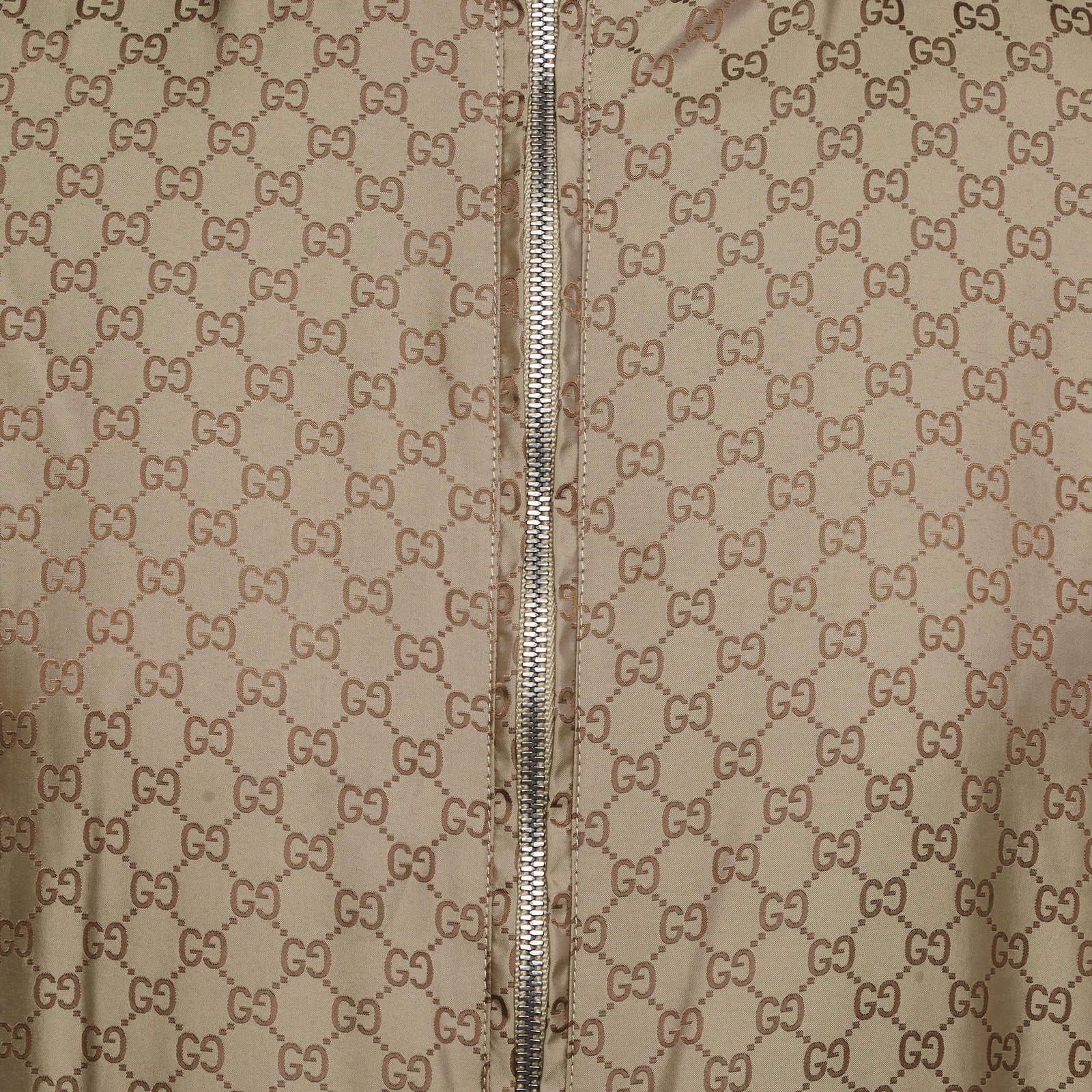 Gucci Beige GG Supreme Monogram Synthetic Windbreaker Jacket XS