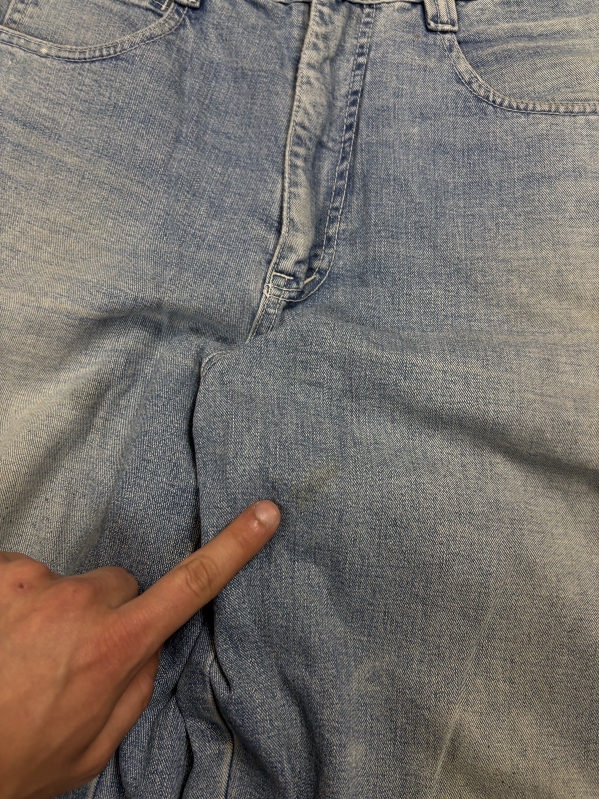 Maxon Baggy Cargo Jeans Y2K Vintage Wide Leg Light Wash Denim L