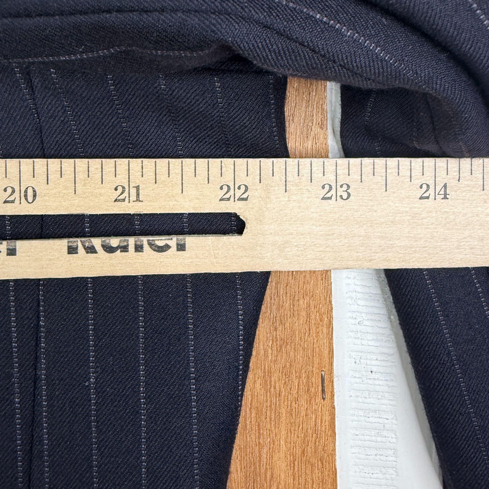 Coppley Suit Mens 42L Navy Blue Pinstripe 3 Button Ermenegildo Zegna Cloth 36×30