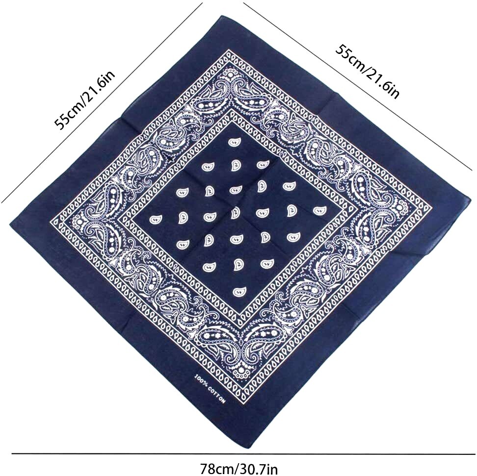 3-12 Pcs 100% Cotton Paisley Print Bandana Head Warp Scarf Headband Neck Cover