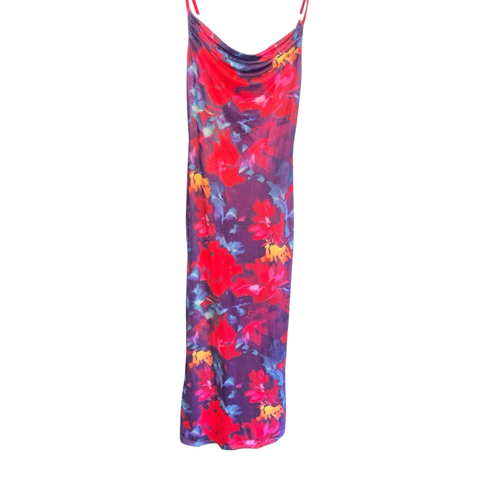 PRETTYGARDEN Women’s 2026 Summer Floral Spaghetti Strap Maxi Dress sz Small.