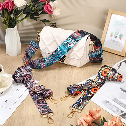 3 Pcs Purse Straps for Handbags Replacement Wide Shoulder Adjustable Colorful