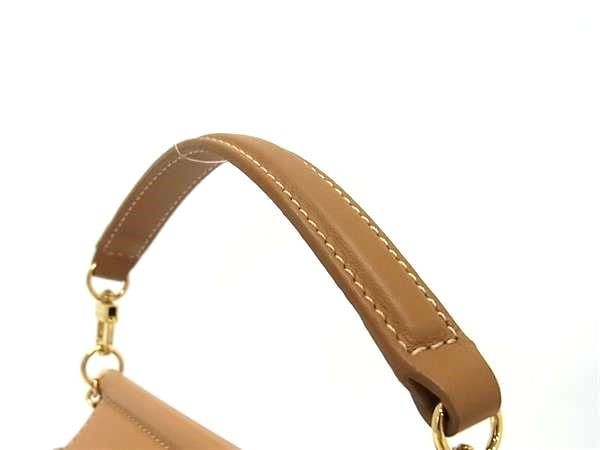 POLENE Numero Sept Leather Chain 2WAY Crossbody Shoulder Bag Handbag Brown FS467