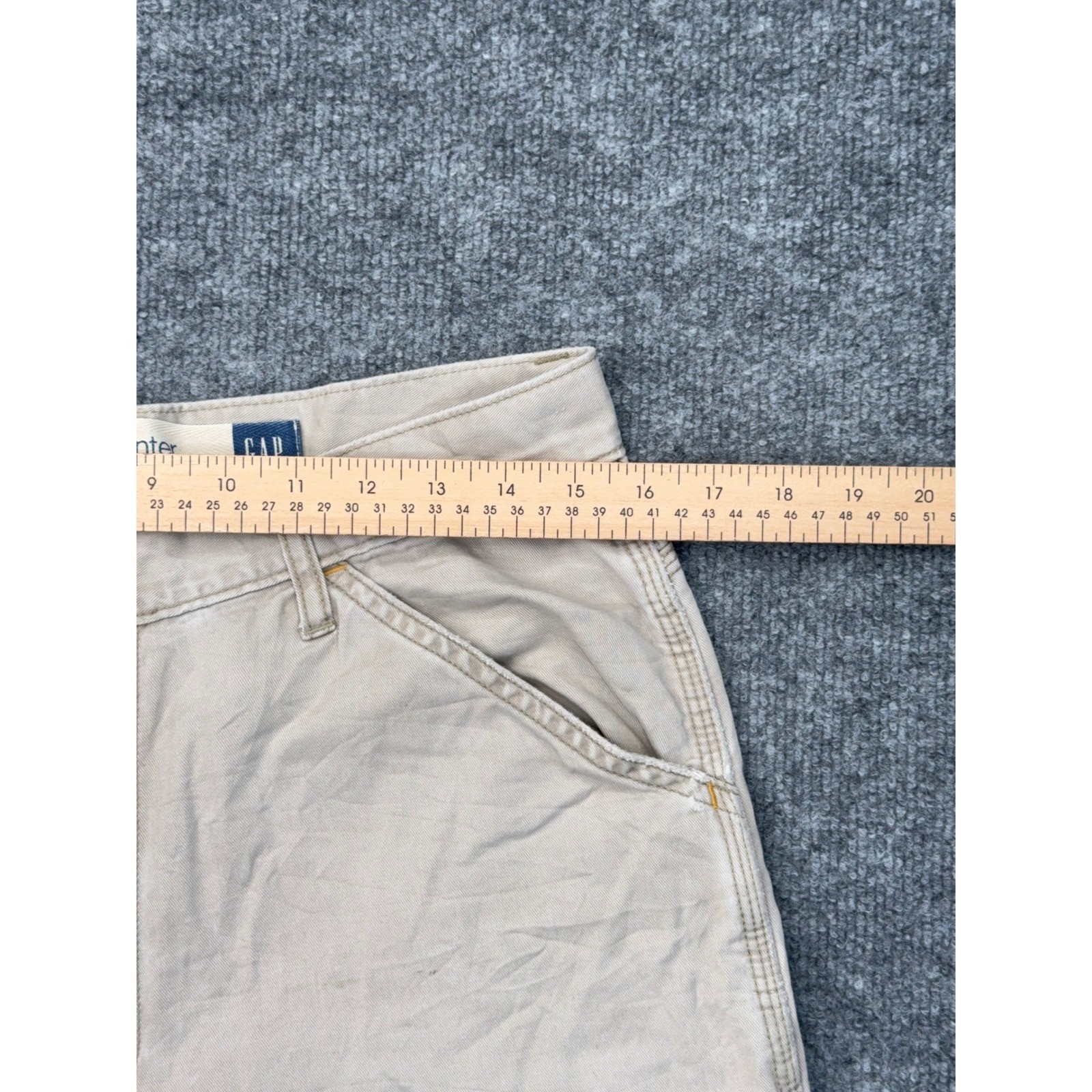 Gap Mens Carpenter Shorts Tan Khaki Cotton Utility Workwear Size 30 Hammer Loop