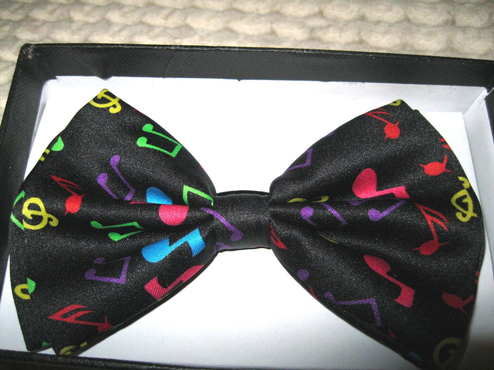UNISEX ADULT KID TEEN MULTI COLOR MUSICAL NOTES ADJ PRE-TIED STRAP BOW TIE-NEW!