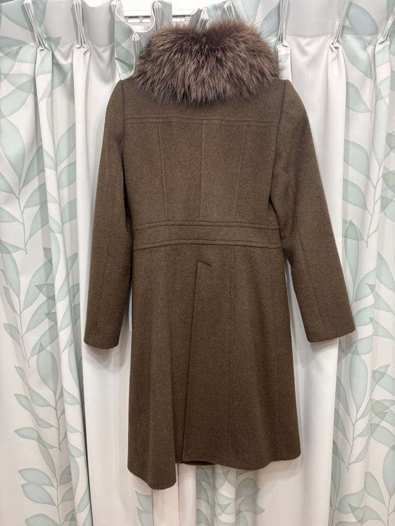 Excellent Condition Burberry Black Label Brown Long Coat 38 Wool Angora