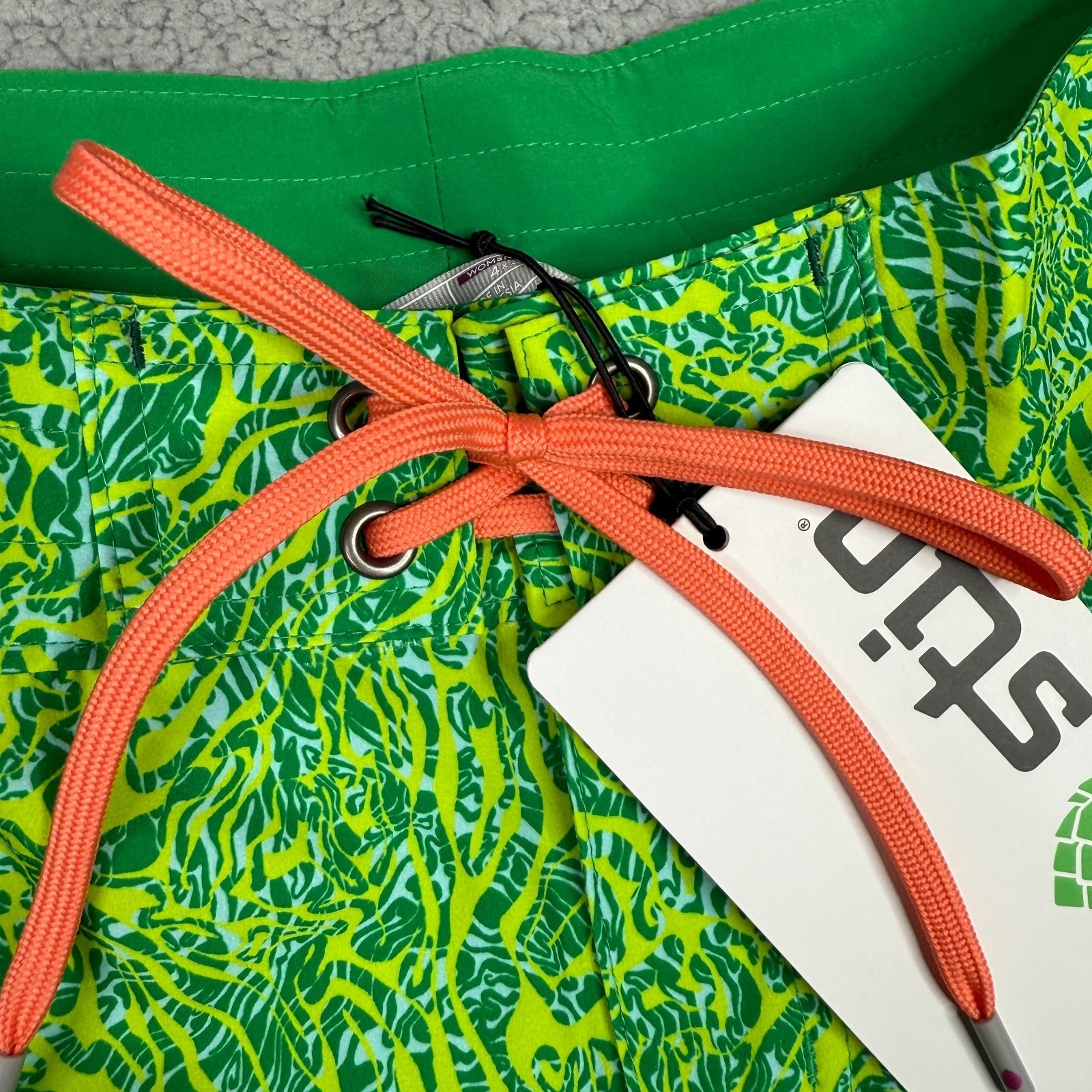 Stio CFS Board Short Womens 4 Green Waves 4″ Swim Hiking Beach UPF Quick Dry NWT