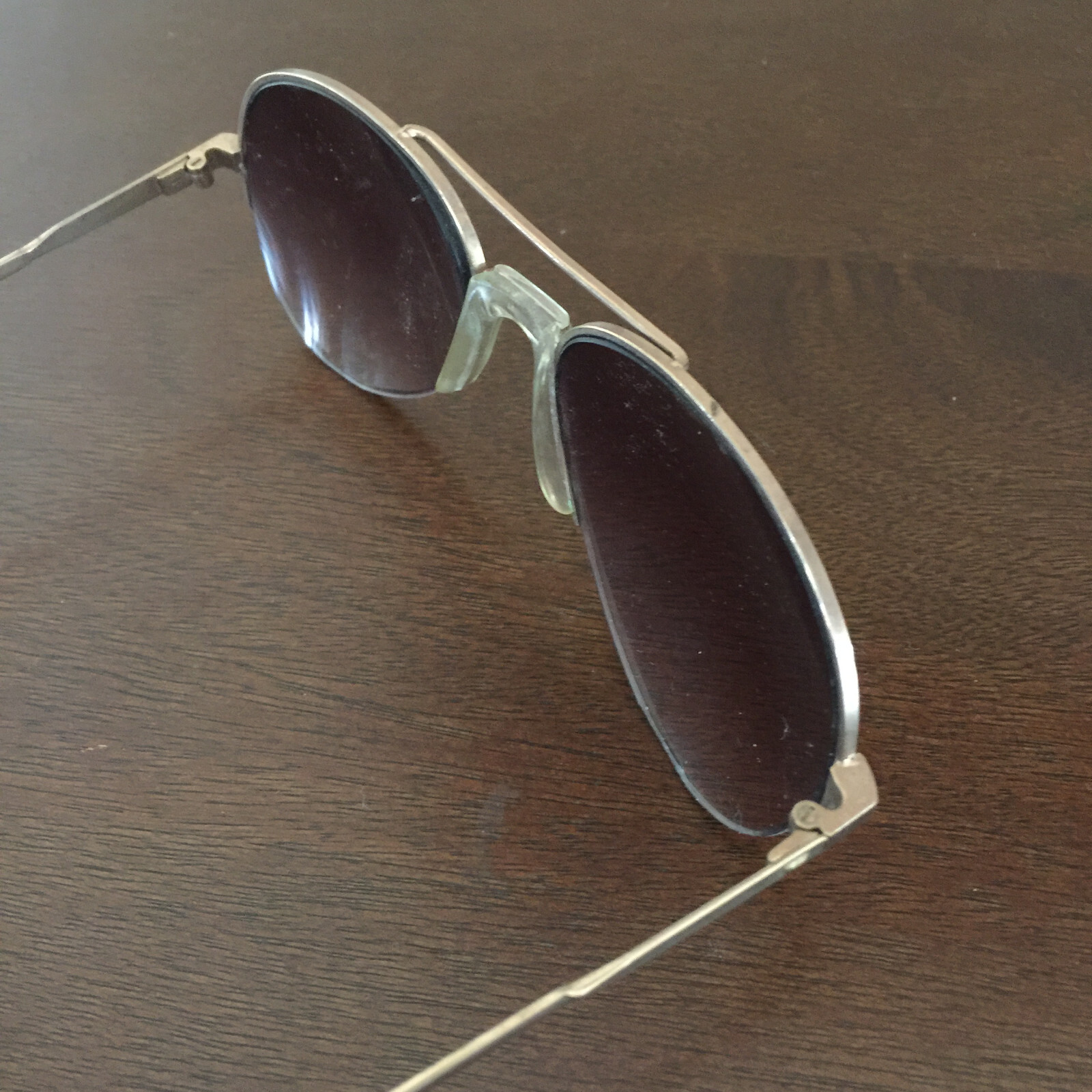 Vintage bronze Aviator Sunglasses bronze Semi-rim Frames brown lens 56[]16 135