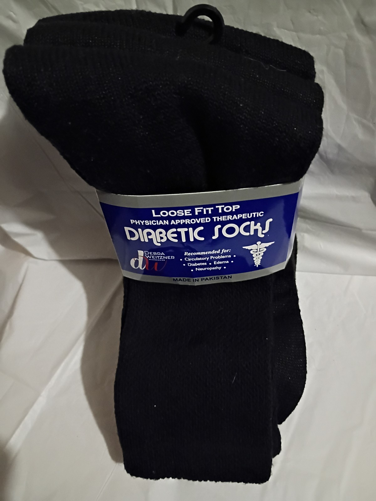 Debra Weitzner Therapeutic Crew Socks Black Men’s Size 10-13 Cotton Blend