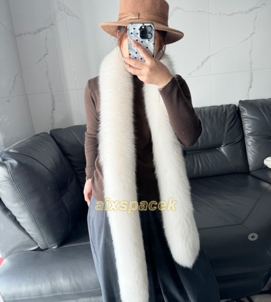 Women’s Real Fox Fur Scarf Shawl Winter Warm Long Scarves Fur Collar Neck Warm