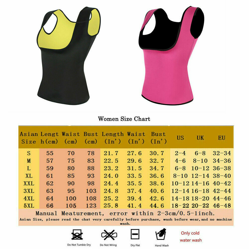 Men & Women Sauna Sweat Slimming Trainer Vest Neoprene Yoga Thermal Body Shaper