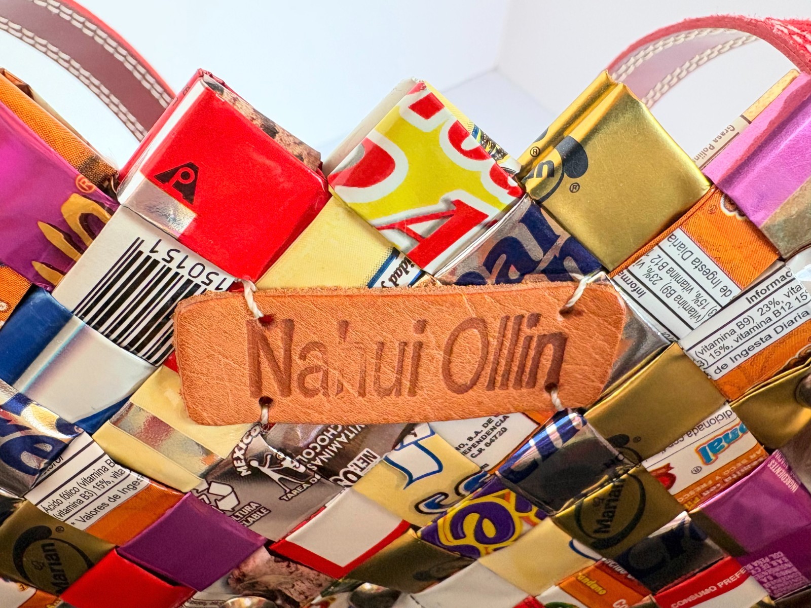 Nahui Ollin Handcrafted Shoulder Bag Tote Purse Style S05 Recycled Wrappers