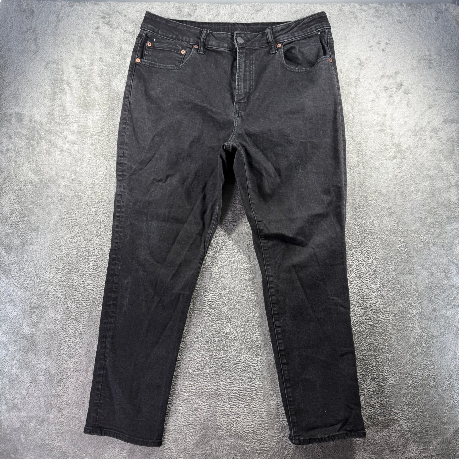 American Eagle Airflex+ Mens Black Jeans 36×30 Real Good Slim Straight Denim