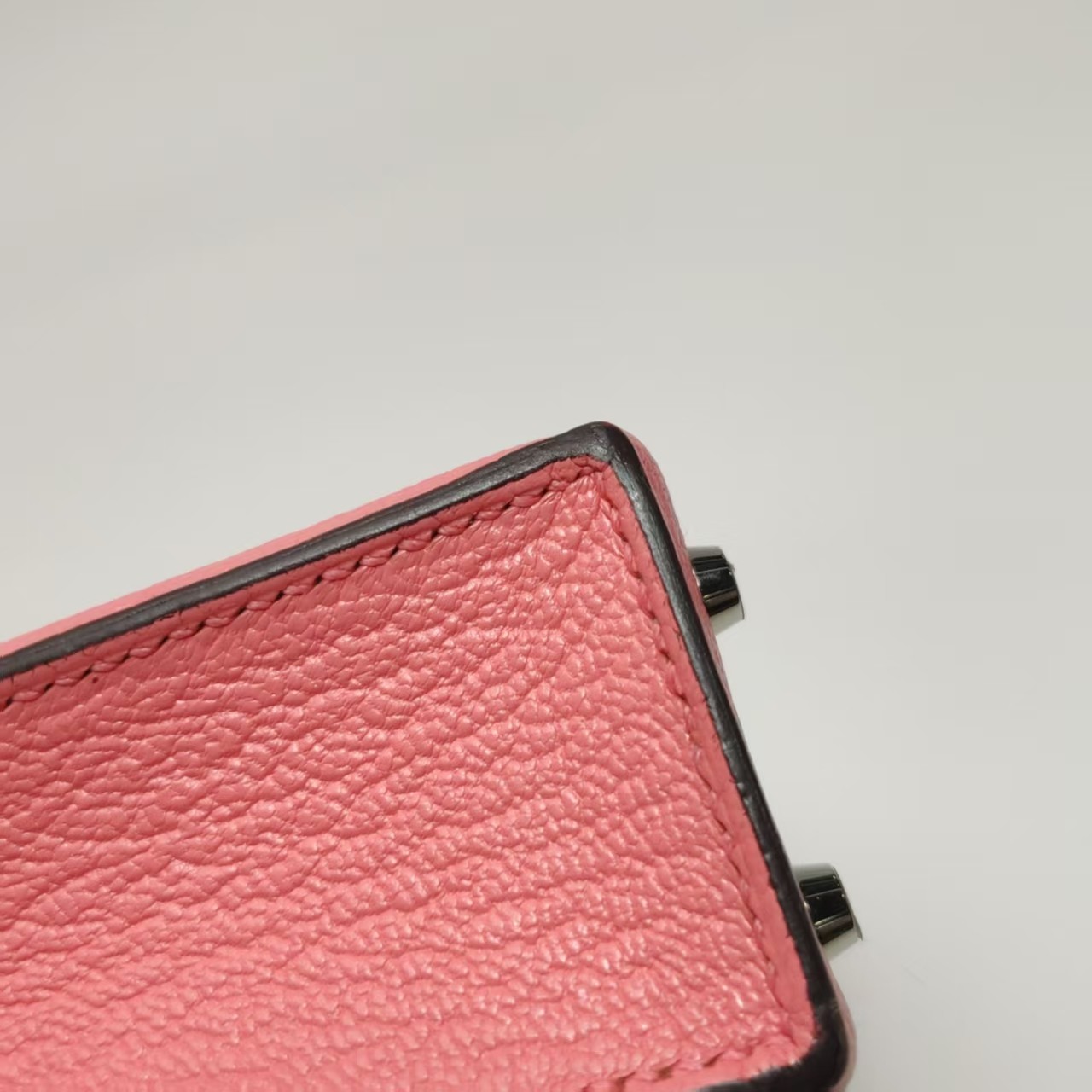Hermes Verrou Mini 17 Wide Strap Chevre Rose Confetti 1Q Pink Silver HW PHW Auth