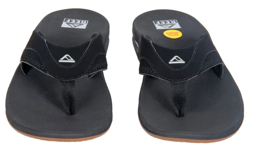 Reef Fanning Men’s Flip Flops Sandals Bottle Opener Black Brown Size 12-13