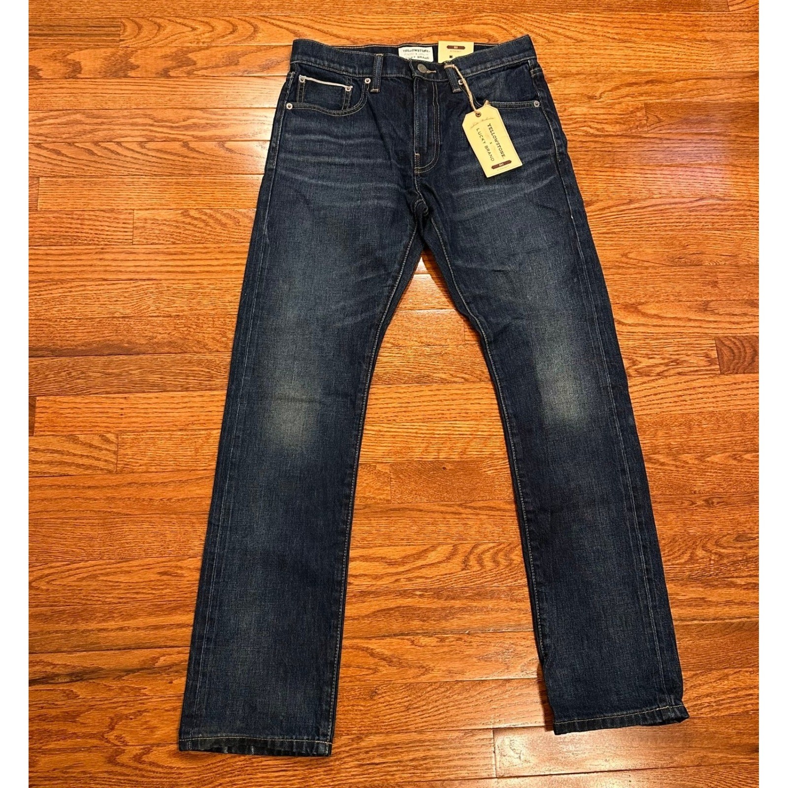 New Lucky Brand x Yellowstone 223 Straight Leg Jeans Mens 29×32 Dark Wash Fade