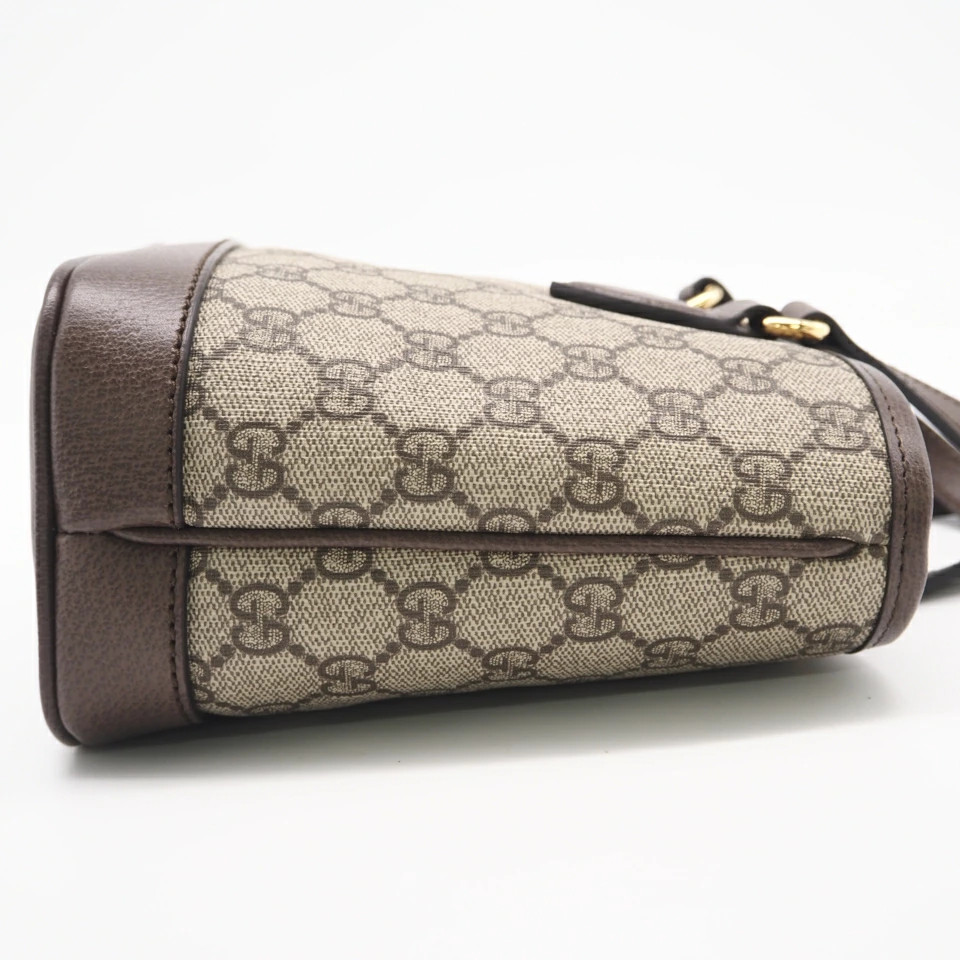 GUCCI GG Supreme Ophidia Small Tote Bag 811716 2WAY Handbag Beige Brown
