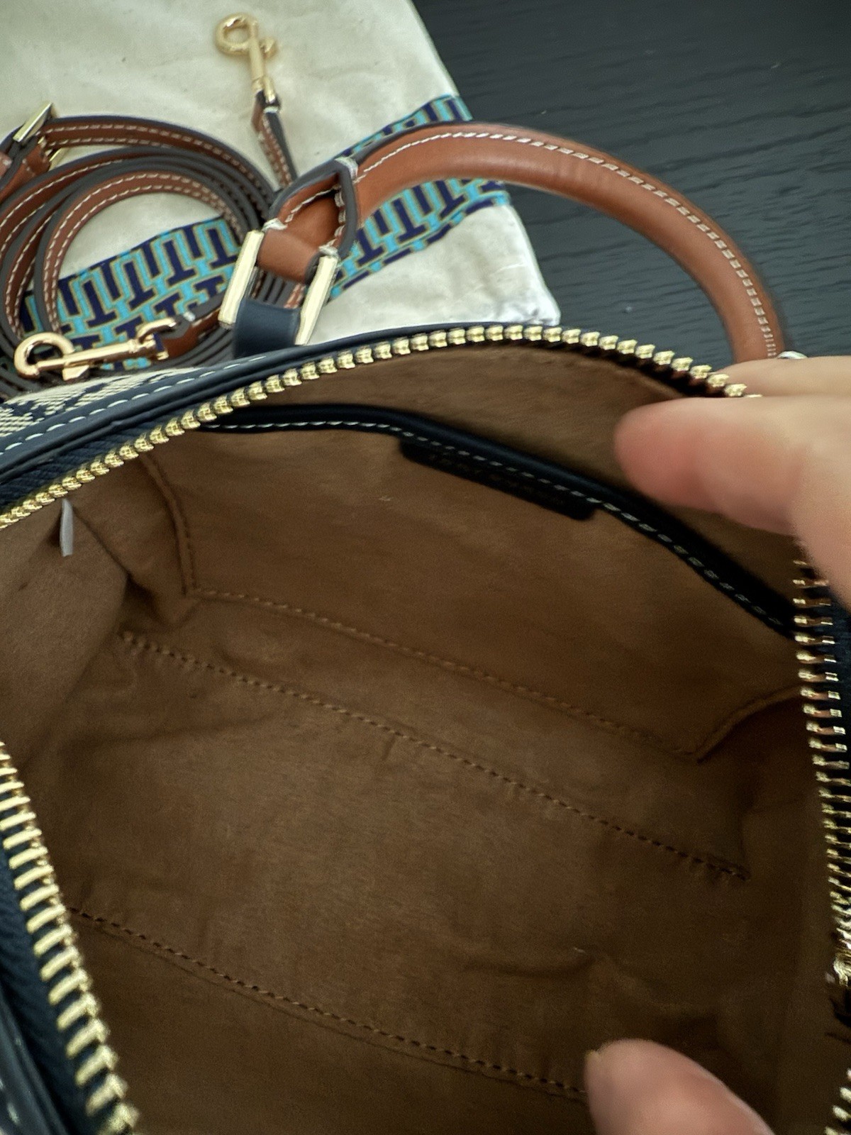 Tory Burch Mini T Monogram Barrel Bag