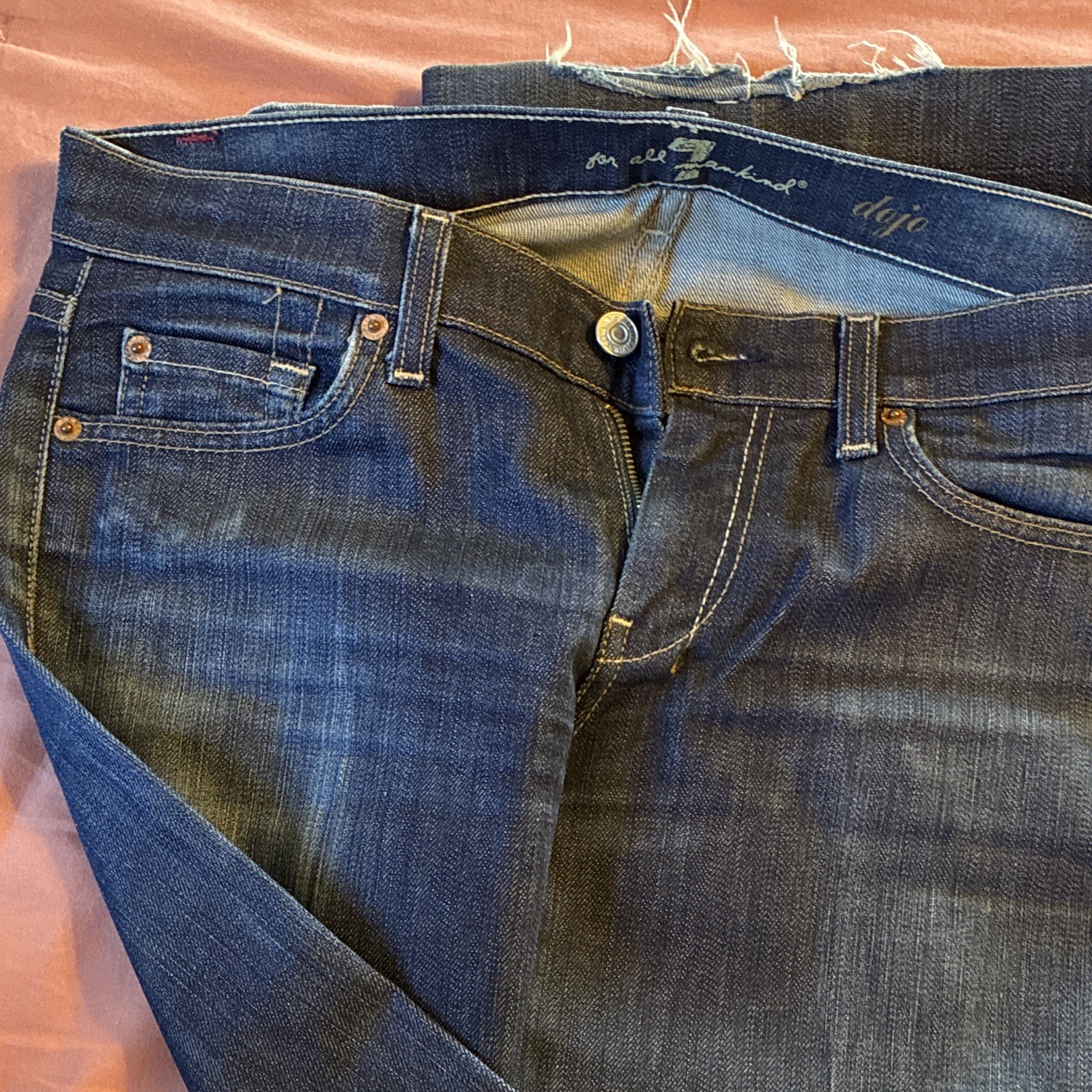 7 For All Mankind Women’s Dark Wash Blue Bootcut Denim Jeans 5-Pocket Logo S: 29