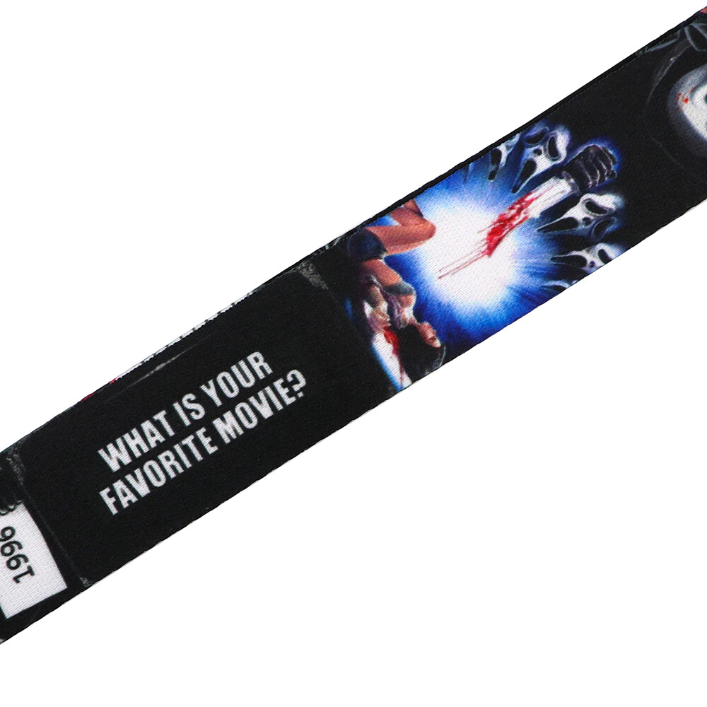 Scream Classic Horror Movie Ghost Face Mask Black Lanyard With ID Badge Holder
