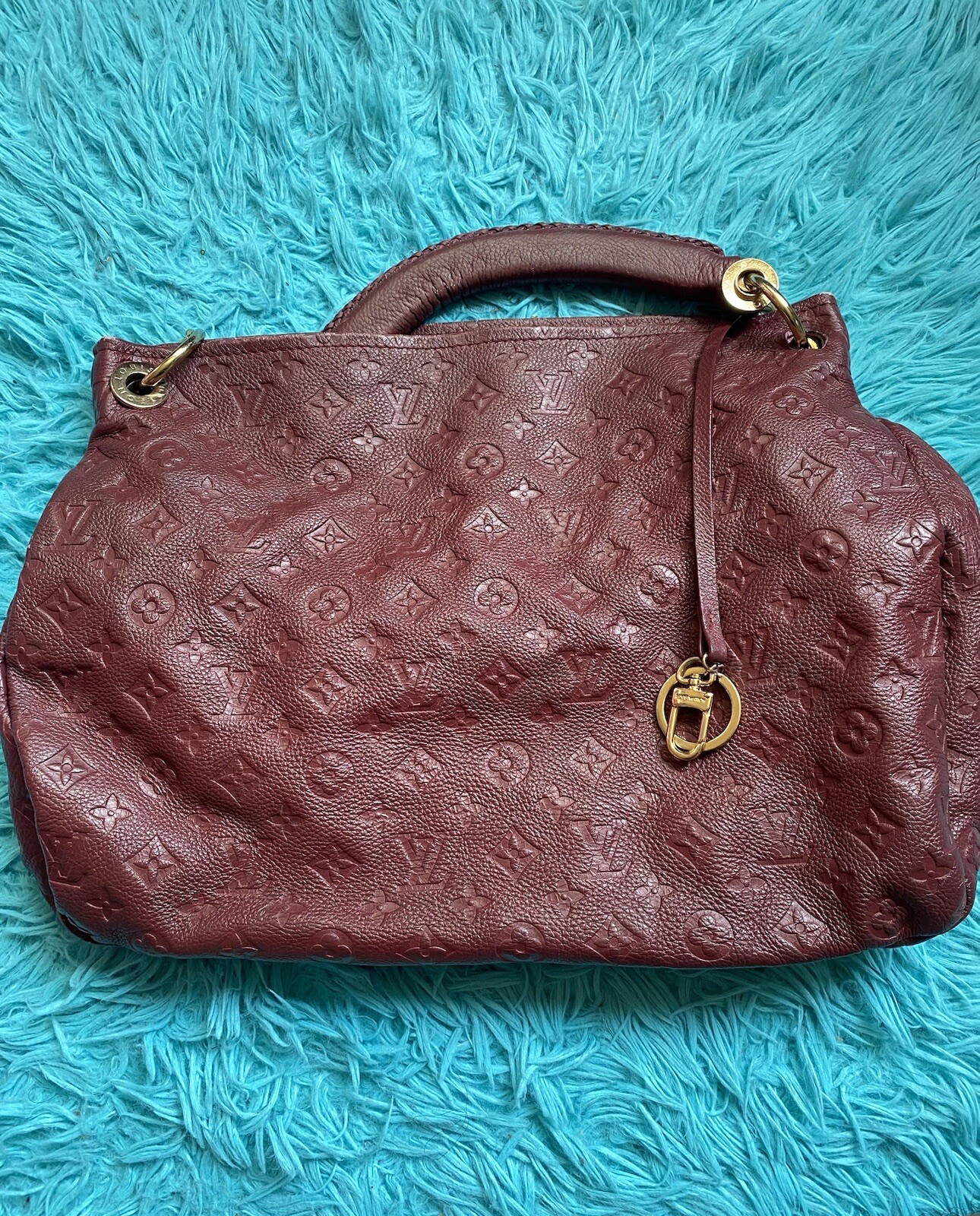 Louis Vuitton Burgundy Artsy Empreinte MM Leather Purse Bag *Needs Repair*