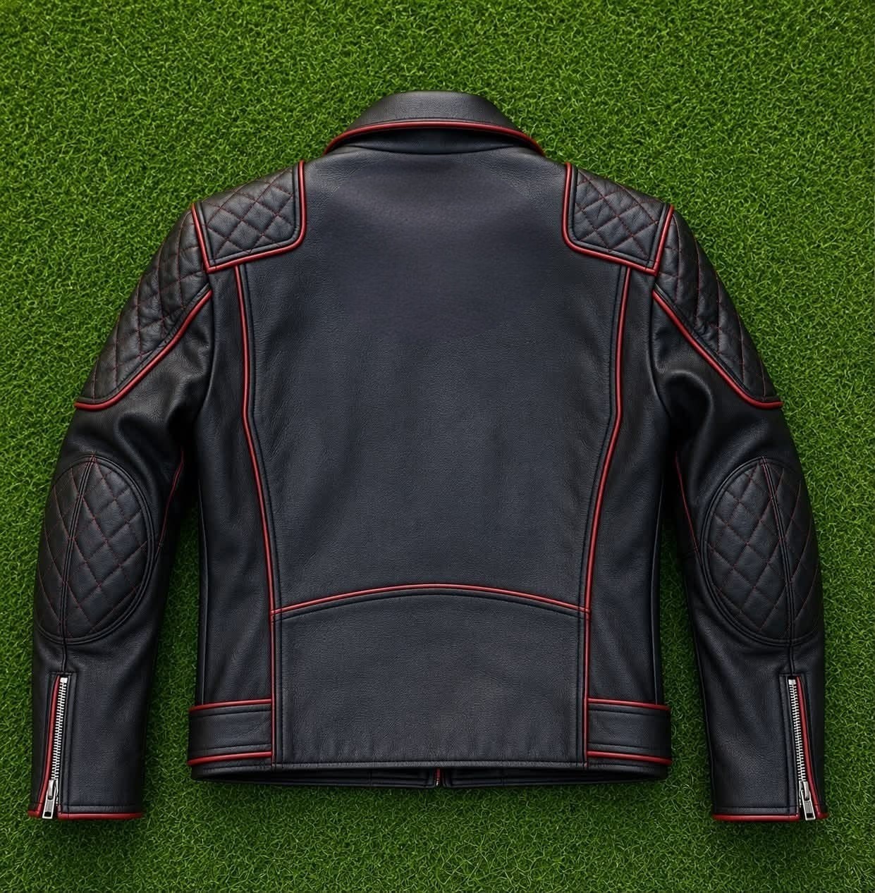 Classic Real Leather Motorbike Jacket for Men Rider Motorcycle Jacket Handmade