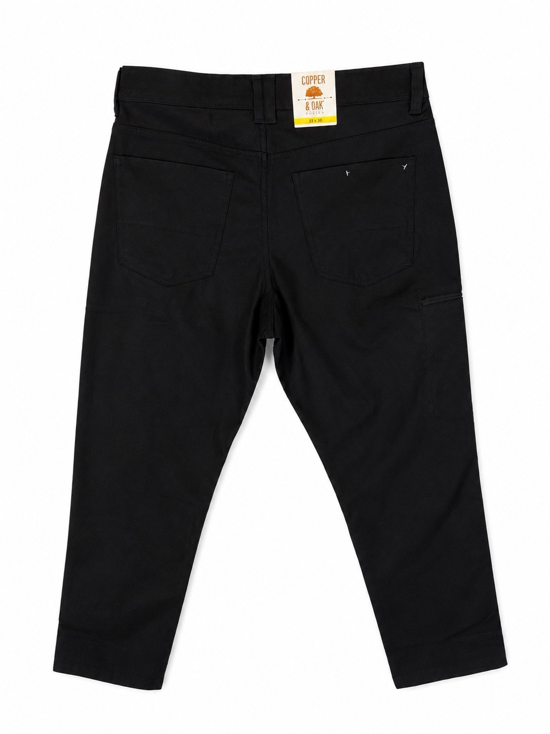 Copper & Oak Men’s Black Casual Pants Slim Tapered 32W Polyester Pockets