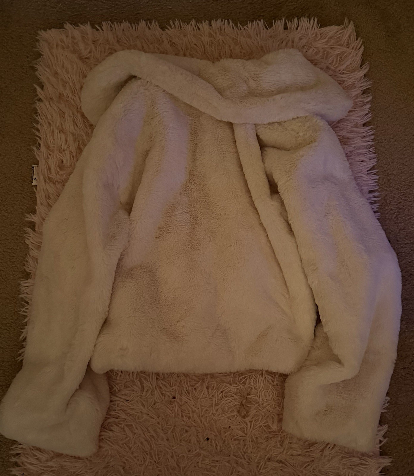 Steve Madden Teddy Jacket Women’s M Ivory Full Zip Lined Short Long Sleeve