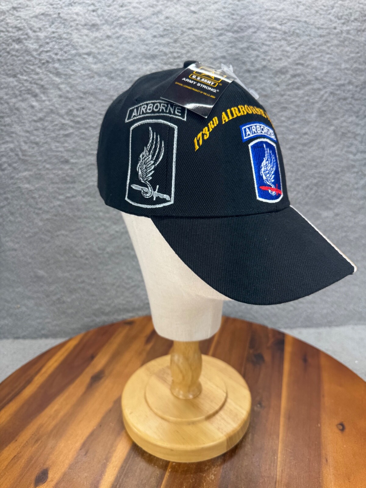 173RD Airborne Brigade Strapback Official US Army Hat Cap Embroidered Black KYS