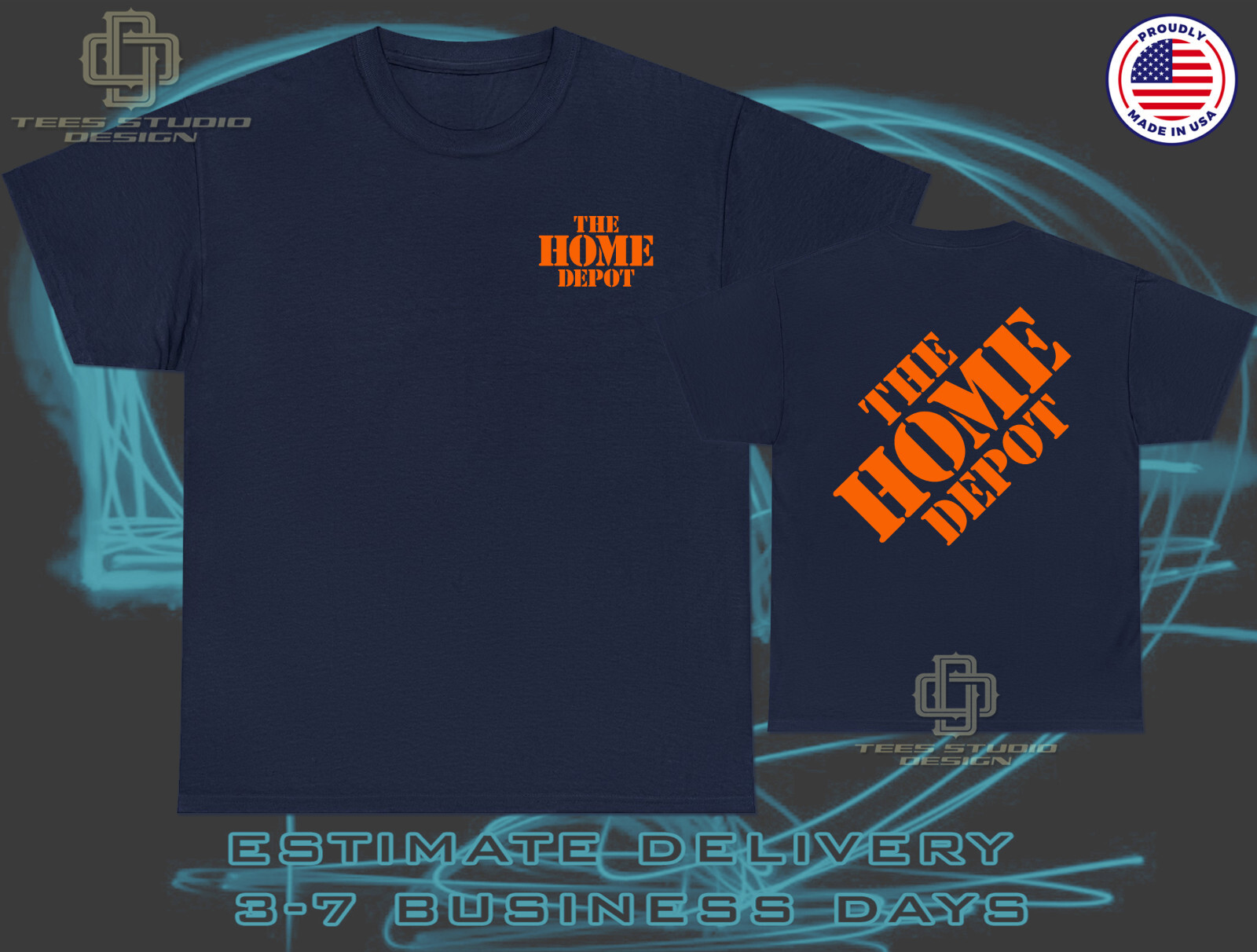 New The Home Depot Store Logo Men’s T-Shirt American Twoside Tee Shirt