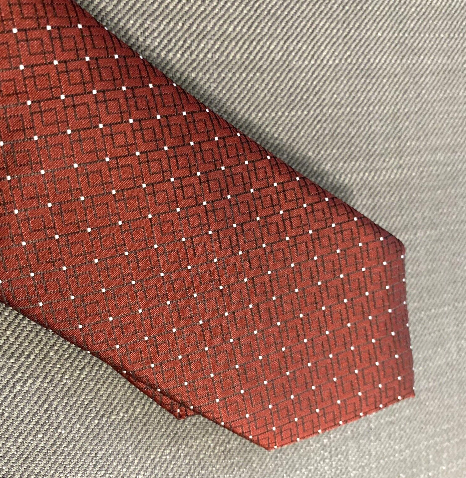 Alfani Men’s Slim Neck Tie ALFATECH Penn Geo Red