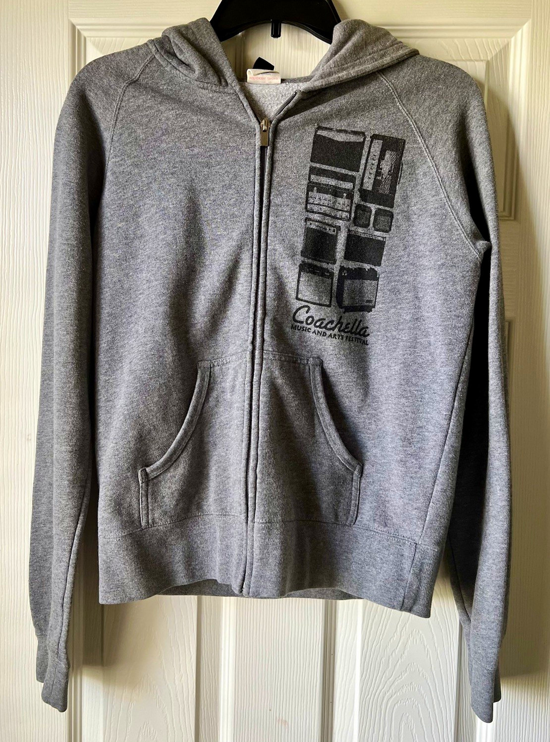 Vintage 2006 Coachella Gray Amplifiers Graphic Full Zip Hoodie Size M