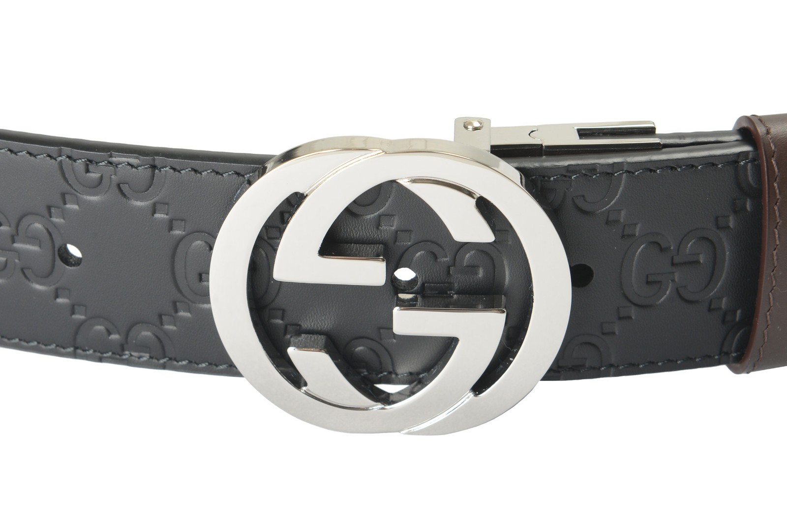 Gucci 100% Leather Double G Buckle Reversible Guccisima Belt US 42 IT 105