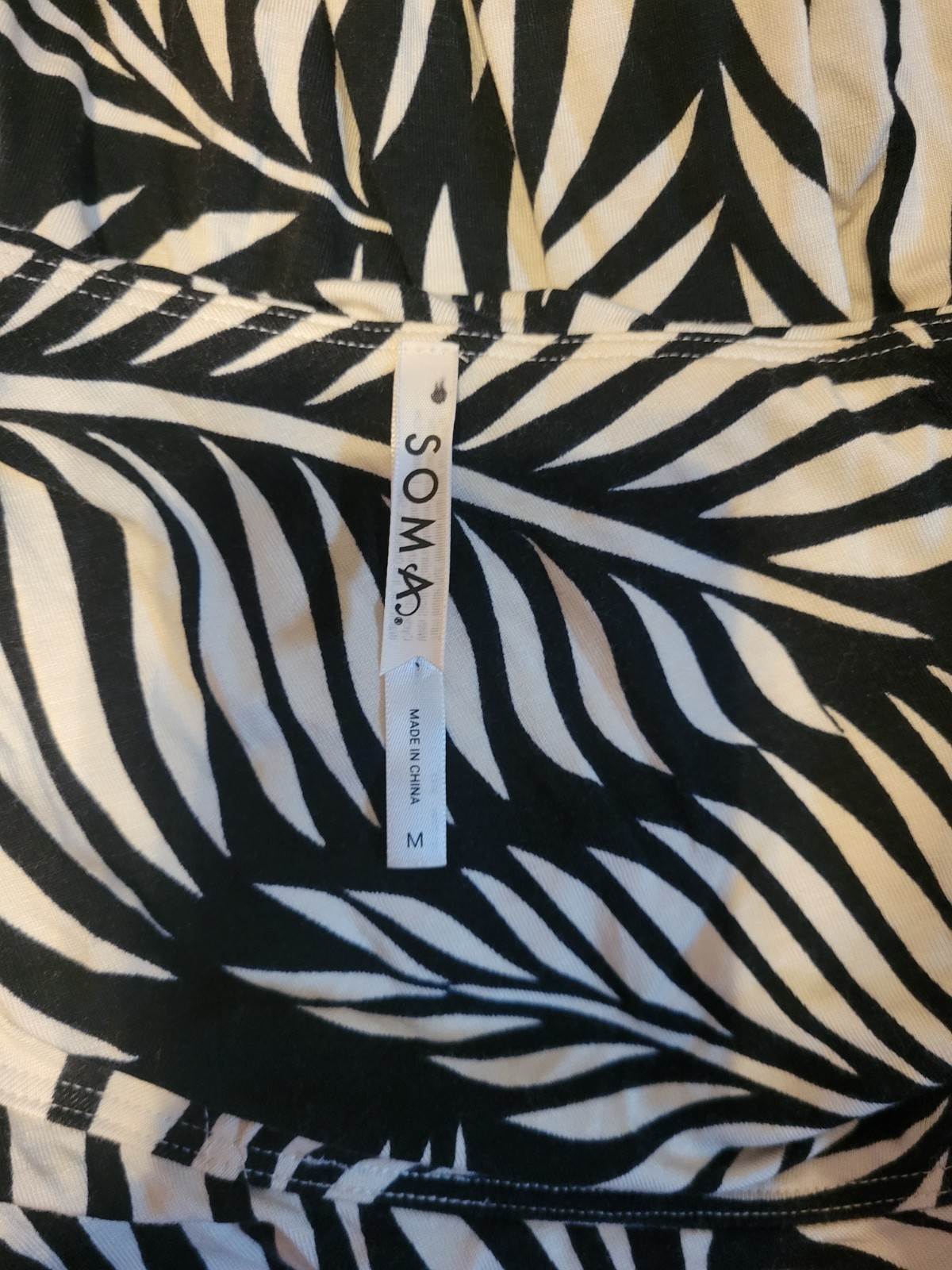 Soma One Shoulder Tank Maxi Bra Dress Black & White NWT $110 M