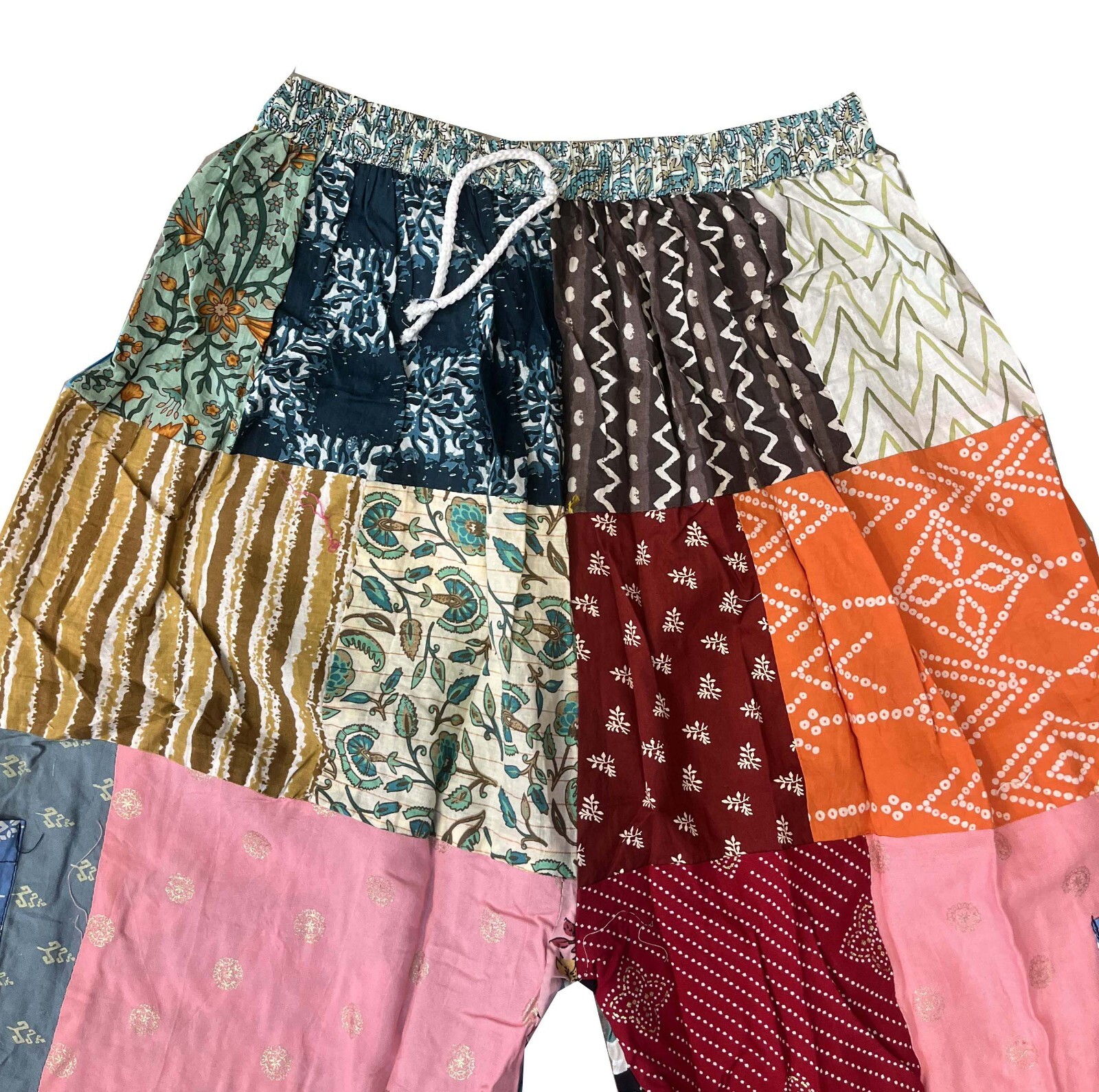 Funky Hippie Handmade Unisex Pants, Patchwork Multi Color Beautiful Harem Pant