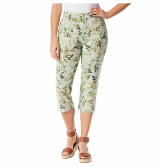 NEW Gloria Vanderbilt Women’s Amanda Capri Stonewood Floral Size 12
