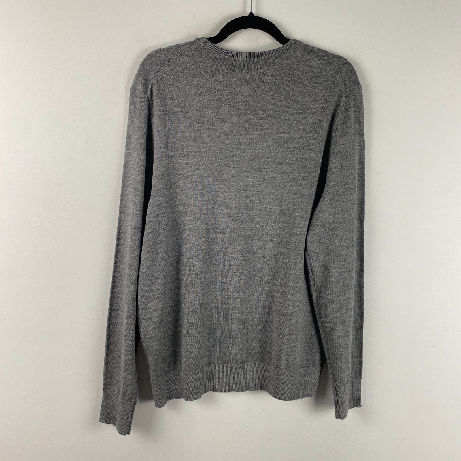 Calvin Klein Merino Wool Blend Crew Neck Sweater Mens Medium Gray Pullover