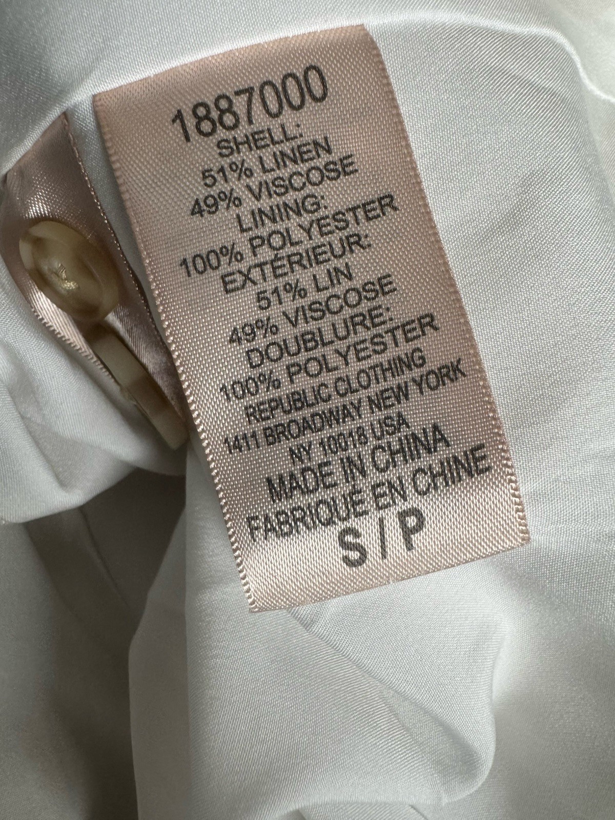 Philosophy Tan White Striped Linen Blend Blazer Jacket NWT Women’s Small