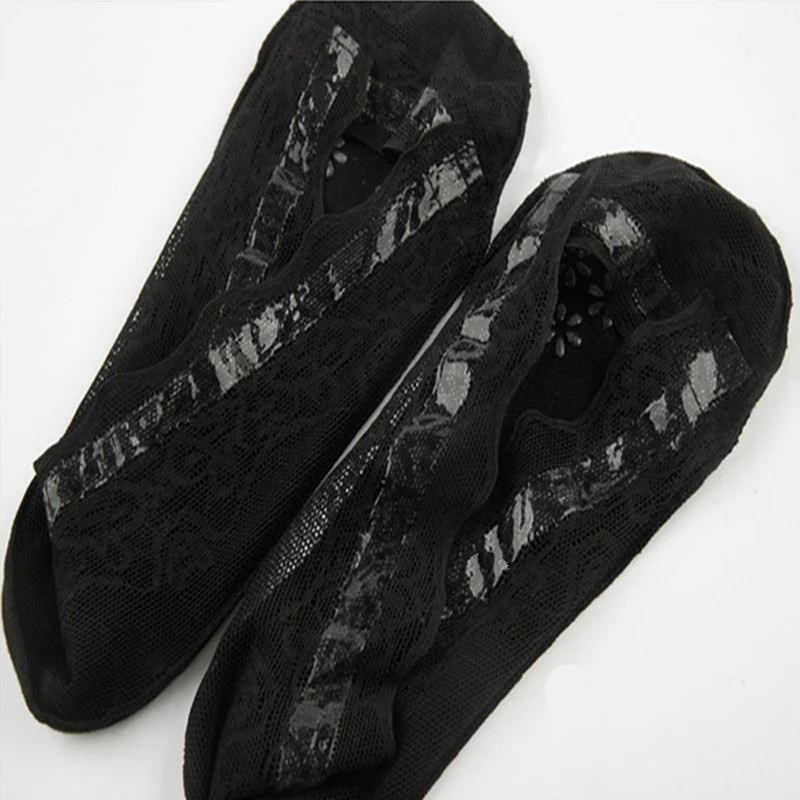 5 Pairs Crew Socks Women Lace Invisible Summer Transparent Short No-Show Ankle