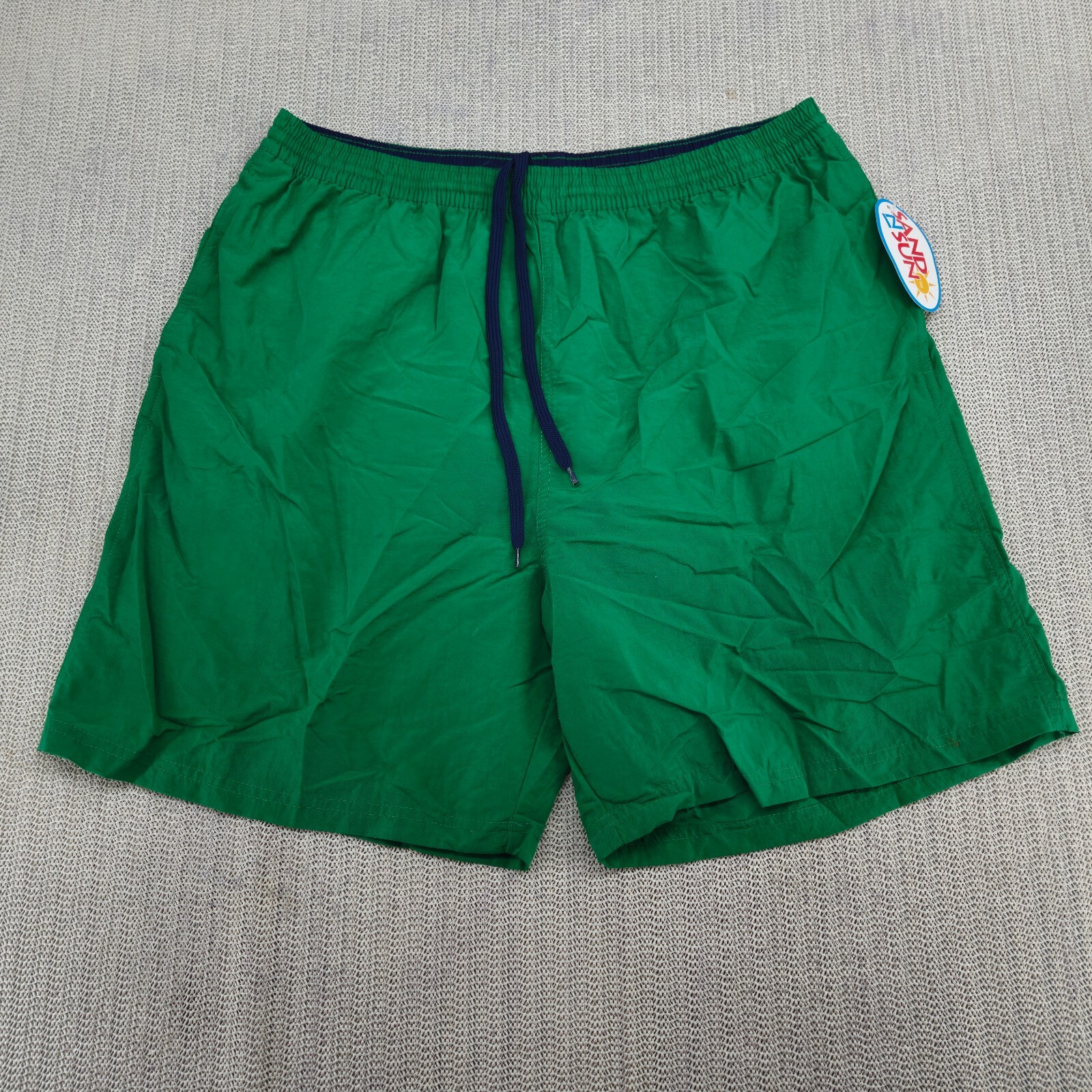 Vintage Sand N Sun Swim Trunks Shorts Mens Large Green Lined Pockets Y2K
