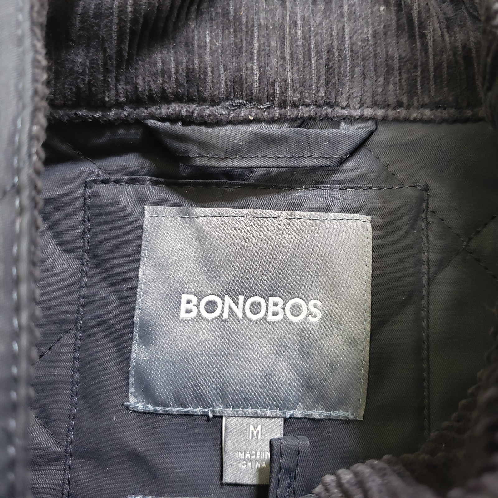 Bonobos Banff Quilted Jacket Mens Medium Black Standard Fit Driving Outdoor